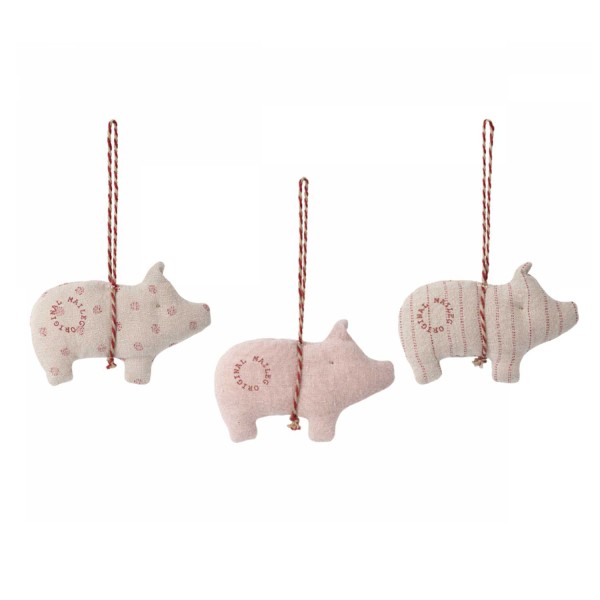 Maileg Ornament Schwein Anhänger Stoff 3er