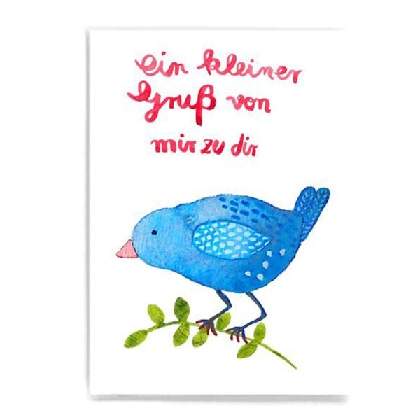 FRAU Ottilie Postkarte Kleiner Gruß Vogel