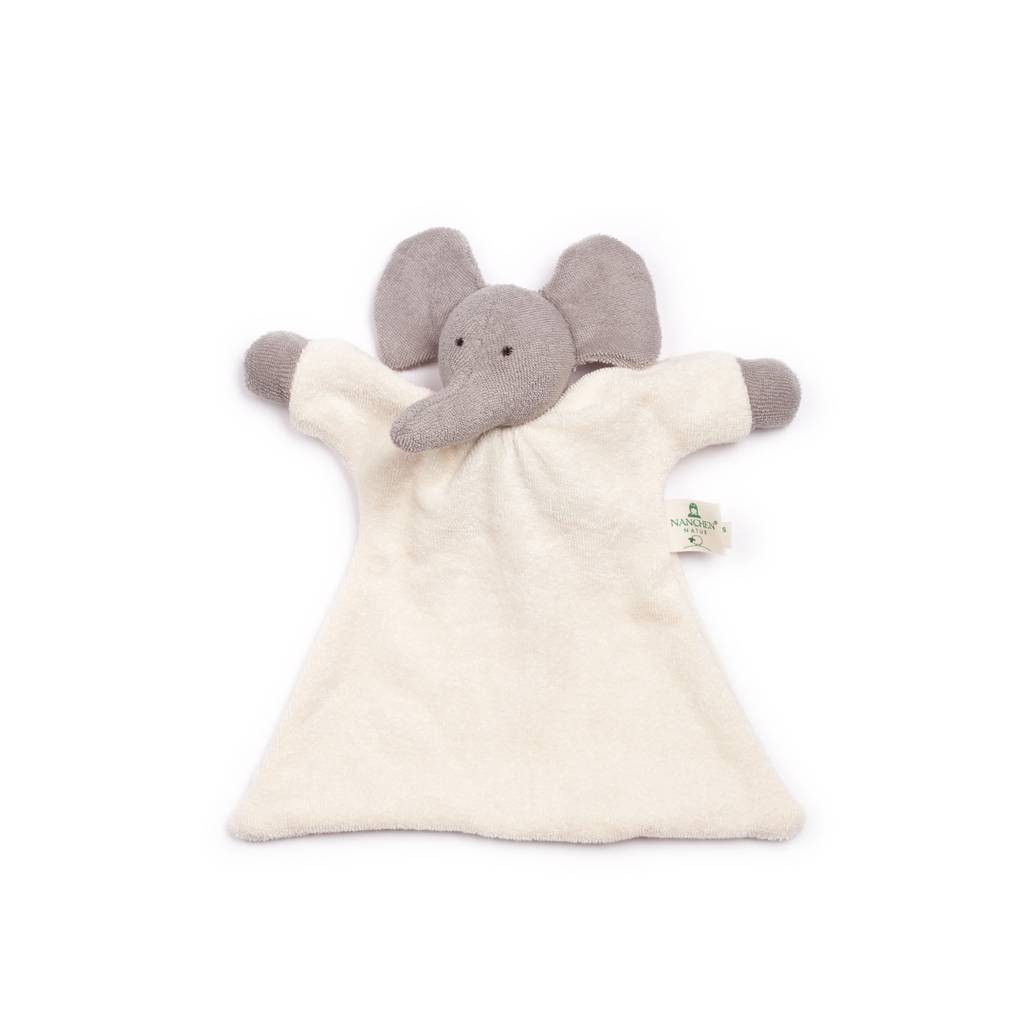 Baby Schnuffeltuch Marionẹtte Baby Schmusetier puppe 1992  Elefant grau 