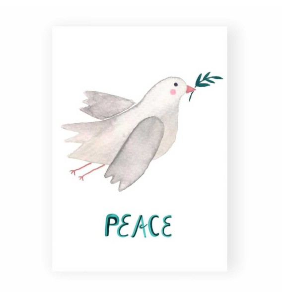 FRAU Ottilie Postkarte Peace Friedenstaube