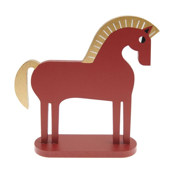 RICO Deko Figur Pferd aus Holz rot
