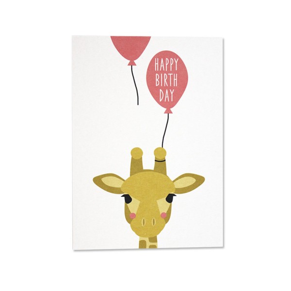 Ava and Yves Postkarte Giraffe HAPPY BIRTHDAY