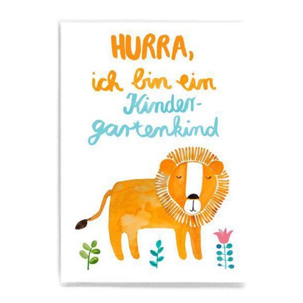 FRAU Ottilie Postkarte Kindergartenkind Löwe