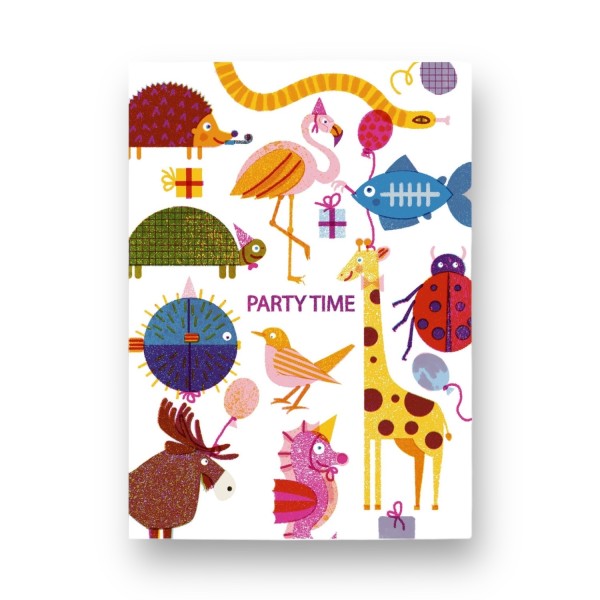 jungwiealt Postkarte Einladung Party Tiere